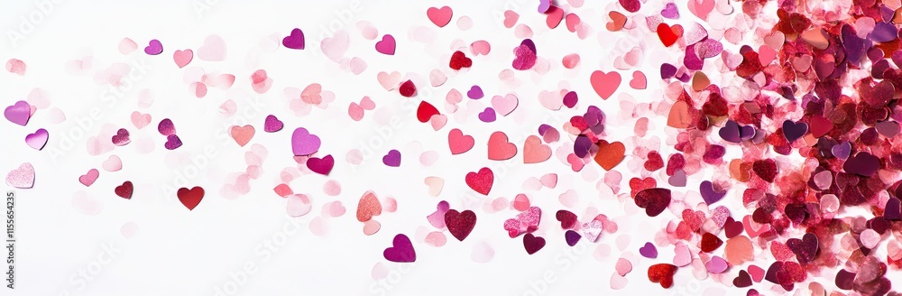 Poster glowing heart with multiple hearts in background representing love and affection