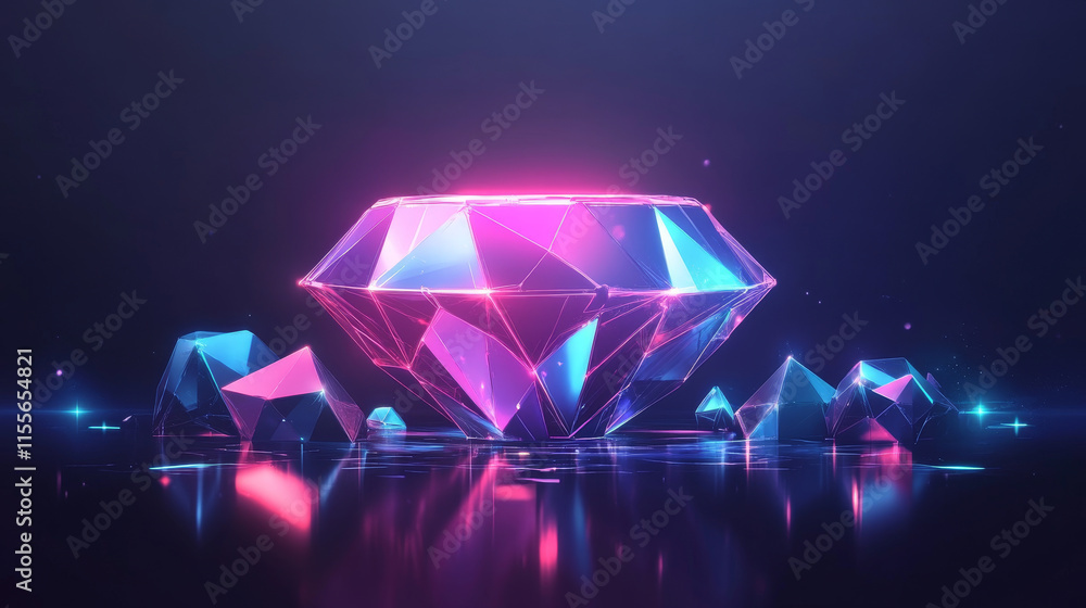 Poster sale hologram made of polygons and lines. a low-poly design symbolizing discounts and promotions in 