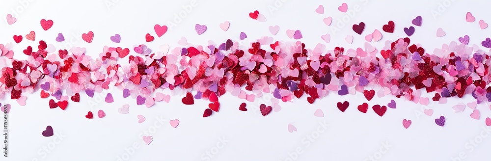 Poster glowing heart with multiple hearts in background representing love and affection