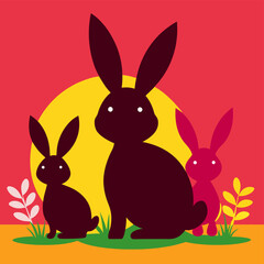easter bunny and easter eggs