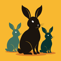 easter bunny and easter eggs