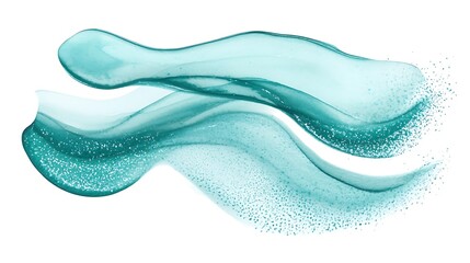 Abstract watercolor wash with teal and green flowing seamlessly into a smooth design