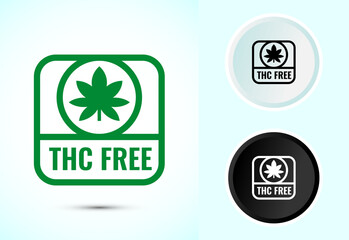 THC free icon design illustration, CBD hemp oil label, marijuana oil
