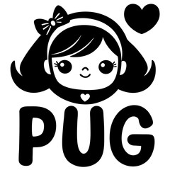 Sticker design of Pug
