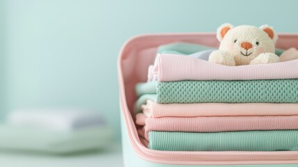 Neatly Folded Pastel Clothes in Travel Organizer