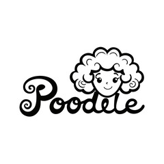 Sticker design of Poodle