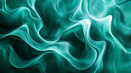 Fototapeta premium Teal and green watercolor artwork with soft gradient blending and fluid motion