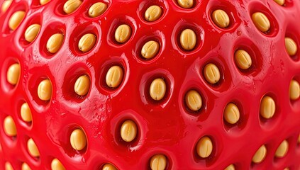 Close-Up of a Strawberry Surface with Seeds