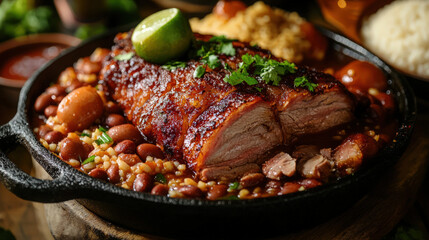 Fototapeta premium A_delicious Puerto Rican Pernil meal