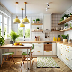 Fototapeta premium bright scandinavian style kitchen