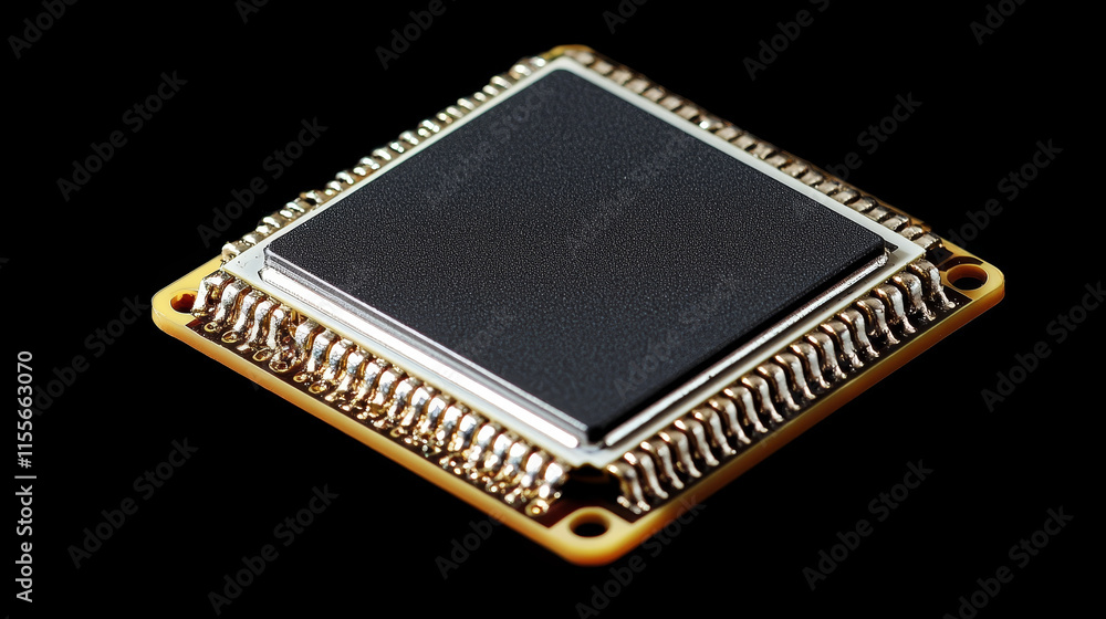 Poster microprocessor icon. the microprocessor chipset is isolated on a light background. vector illustrati