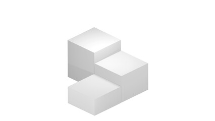 Fototapeta premium 3D three white pedestal layer product stand podium display on clean background transparent