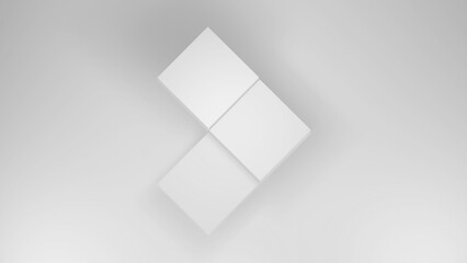 3D three white pedestal layer product stand podium  display