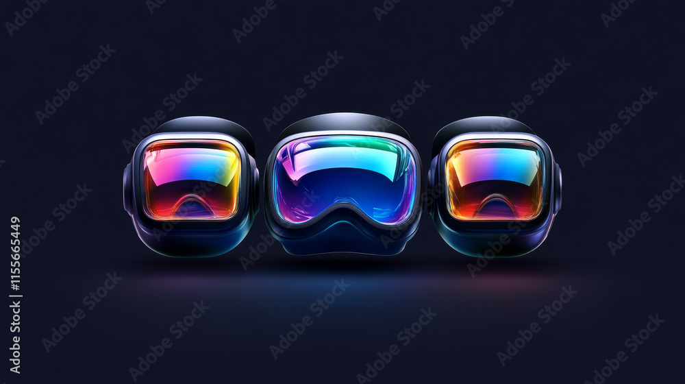 Poster vr icon. vr icon on a white background, isolated. the icon has three uses in applications and websit