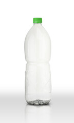 large plastic drink bottle without label