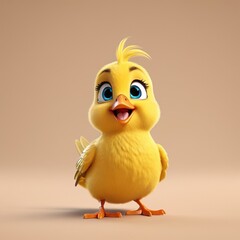 A cute little coney smiles cheerfully..Bird