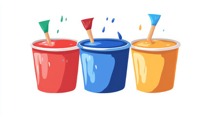 Bucket paint icon. Bucket paint icon on a white background, isolated. The icon has three uses in applications and websites. Vector illustration. Bucket paint icon on a white background.
