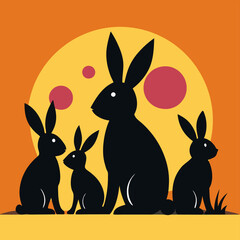 easter bunny and easter eggs