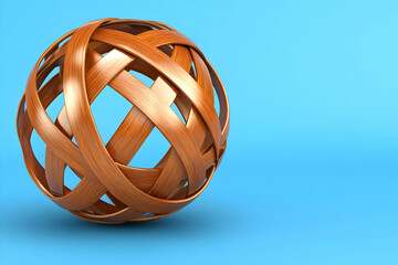 3D Wooden Sphere Illustration