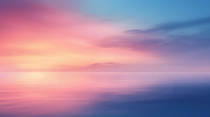 Serene Sunset Over Calm Ocean Waters Reflecting Colorful Sky