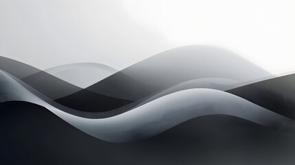 Abstract grayscale waves form flowing hillscape