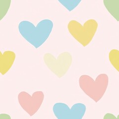 Pale Blue and Fluo Heart Patterns Overlapping on Soft Background for Whimsical Designs and Creative Projects