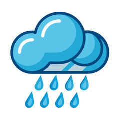 rainy cloud icon design