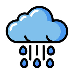 rainy cloud icon design