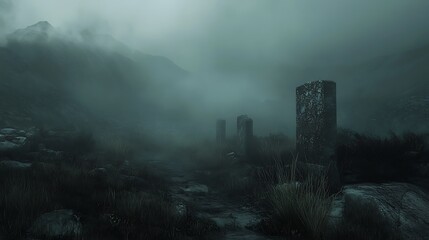 Faint fog textures scattered across a deep dark backdrop
