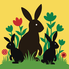 easter bunny in grass