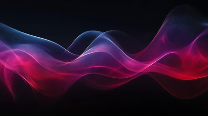 Obraz premium Ethereal smoke waves fading into a seamless dark background