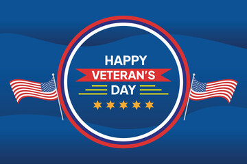Happy Veterans Day concept. Colored flat vector illustration isolated.