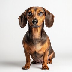 Adorable dachshund puppy with alert expression and glossy coat