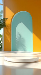 3D Render Minimalist Arch Background