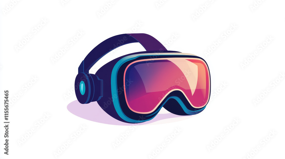 Poster virtual reality icon. virtual reality icon on a white background, isolated. the icon has three uses 