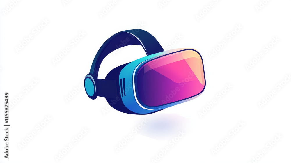 Poster virtual reality icon. virtual reality icon on a white background, isolated. the icon has three uses 