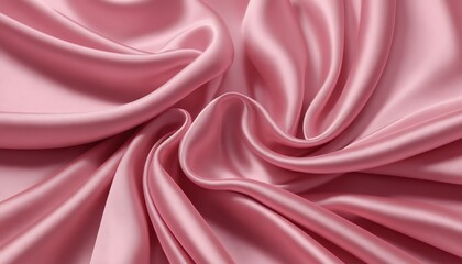 Obraz premium Pink Silk Fabric Draped Softly Elegant Swirls Luxurious Texture Background