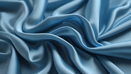 Obraz premium Soft Blue Silk Fabric Draped Luxurious Elegant Swirls Texture Background