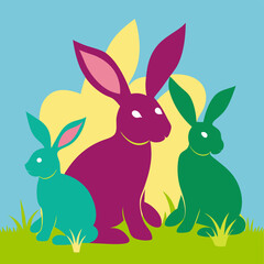 easter bunny in grass