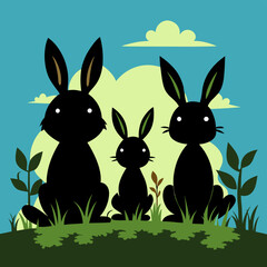 easter bunny in grass