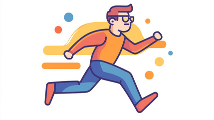 Running icon. Running icon on a white background, isolated. The icon has three uses in applications and websites. Vector illustration. Running icon on a white background.