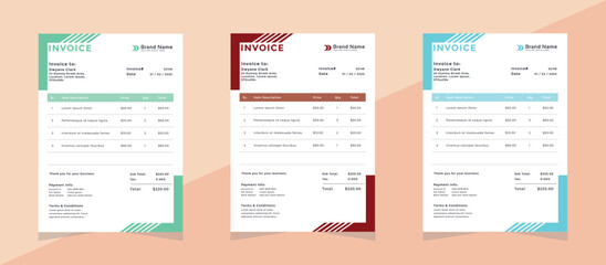 Corporate modern Colorful invoice design