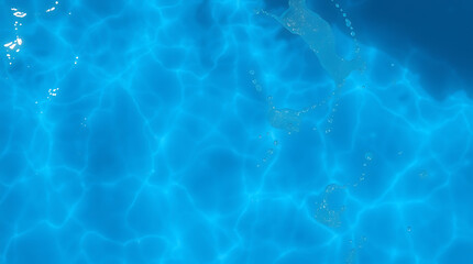 Fototapeta premium transparent Blue Water with Ripples, Splashes, Bubbles, and Sunlit Waves – Abstract Summer Banner Background, water texture, abstract background, copy space