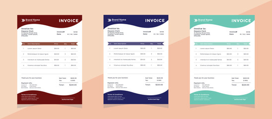 Corporate modern Colorful invoice design 02