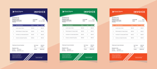 Corporate modern Colorful invoice design 05