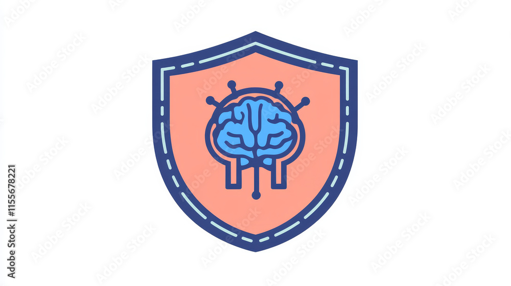 Poster ai security icon. ai security icon on a white background, isolated. the icon has three uses in appli