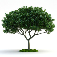 Lush green tree isolated on white. (14)