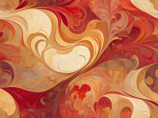 Red And Golden Floral Background