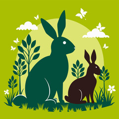 easter bunny in grass