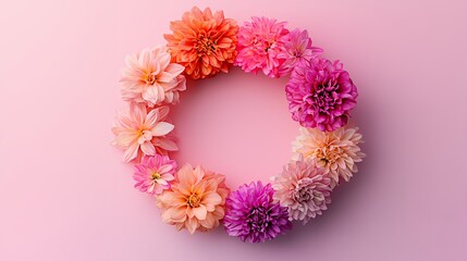 Floral Circle: A Delightful Arrangement of Dahlias